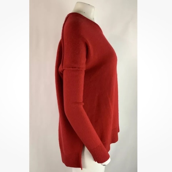 Athleta Sz S Perspective Wool Cashmere Sweater Red Crewneck Pullover Style - Picture 3 of 6